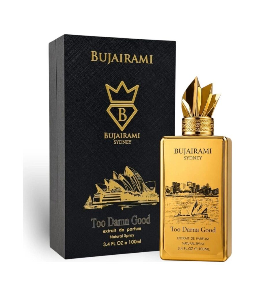 Too Damn Good by Bujairami 100ml extrait de parfum bottle and box